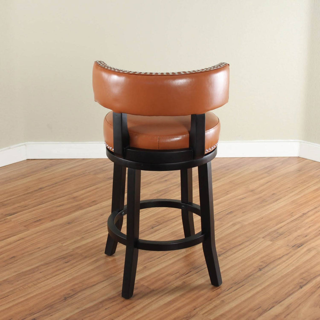 Light Brown Swivel Leather Counter Stool X336154
