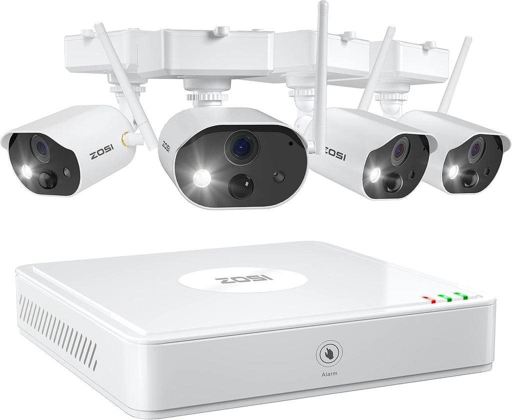 4CH NVR with 4pcs 1080p Rechargeable Wire-Free Outdoor Security Camera System W649