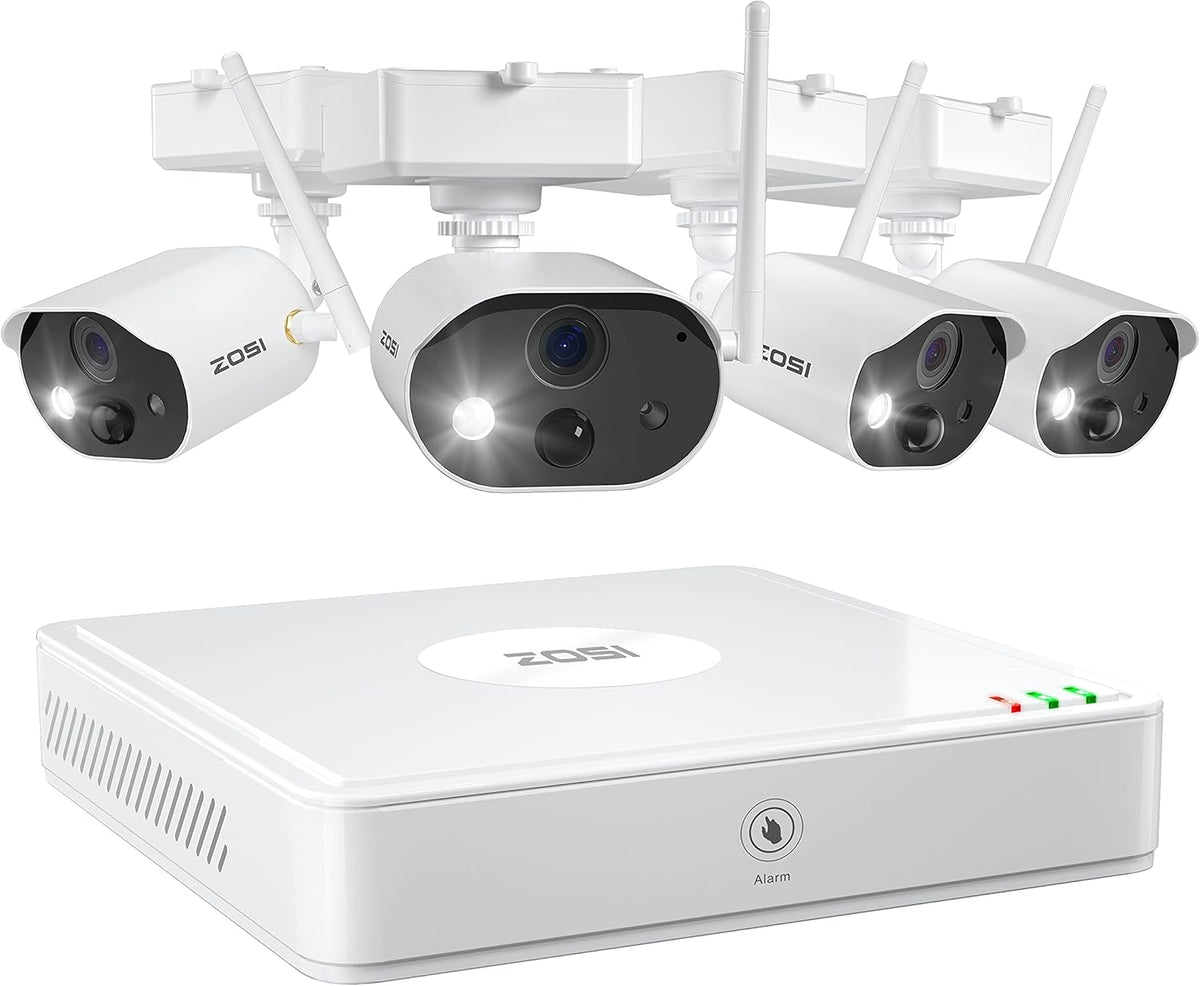 4CH NVR with 4pcs 1080p Rechargeable Wire-Free Outdoor Security Camera System W649