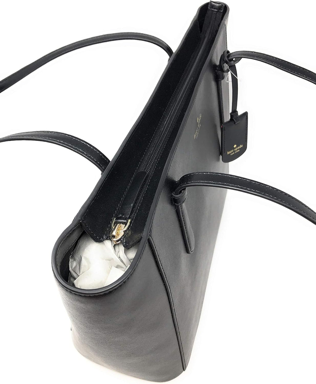 Black Leather Tote Shoulder Bag U9509