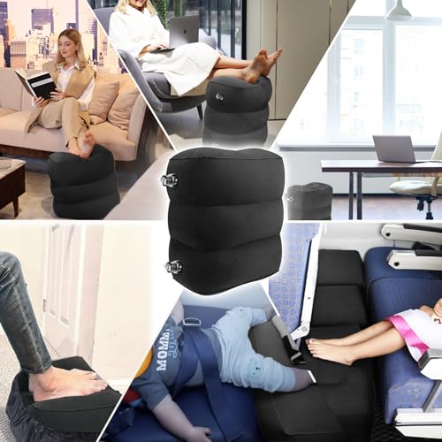 Inflatable Travel Foot Rest Pillow, Adjustable Height Leg Pillow B314
