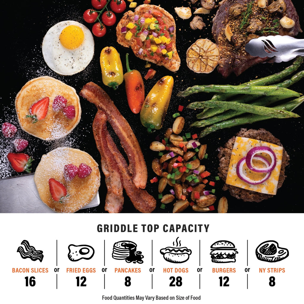 20"x14" 2-Burner Propane Camping Griddle with Latching Hood O840201