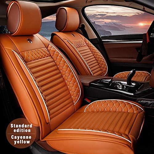 5pcs Full Set PU Leather Car Seat Covers (Beige) G41465
