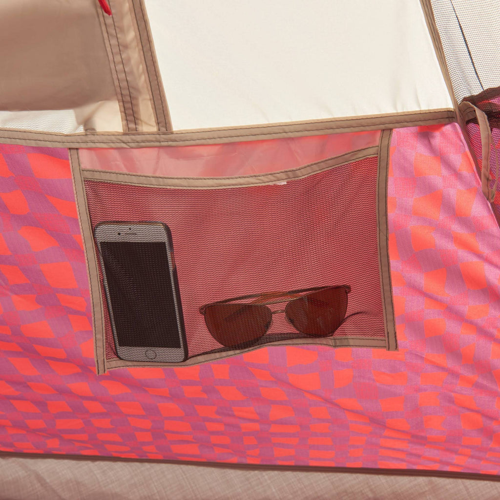 Red Plaid 5 Person Camping Teepee Tent I1270