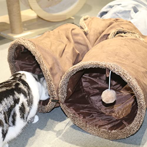 51×12 inch Foldable Grey Suede Cat Tunnel E89132