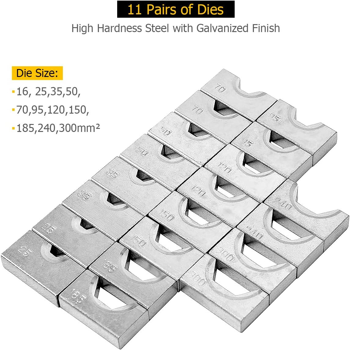 16 Ton Hydraulic Wire Crimper with 11 Dies R873