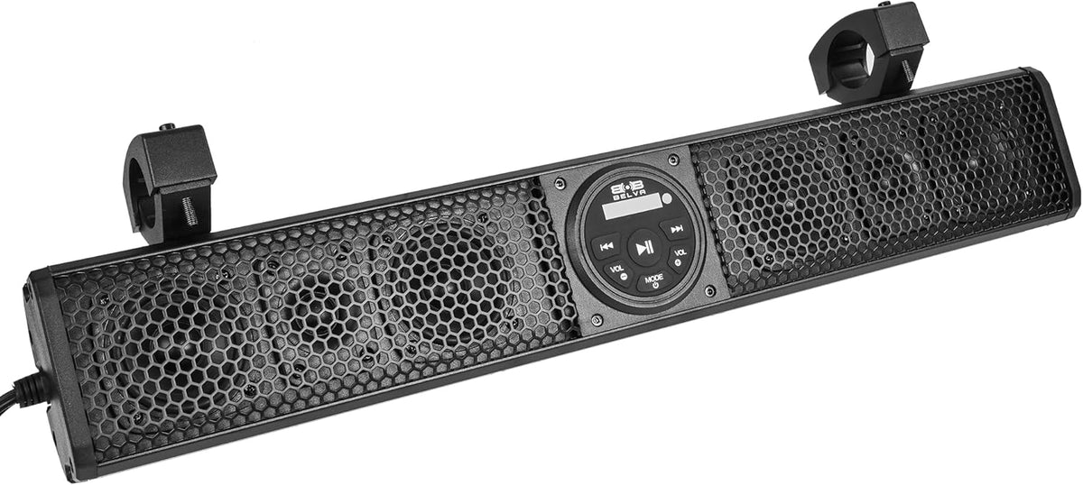 26” Wide Weatherproof Marine Sound Bar with Bluetooth Audio and Wireless Remote D583