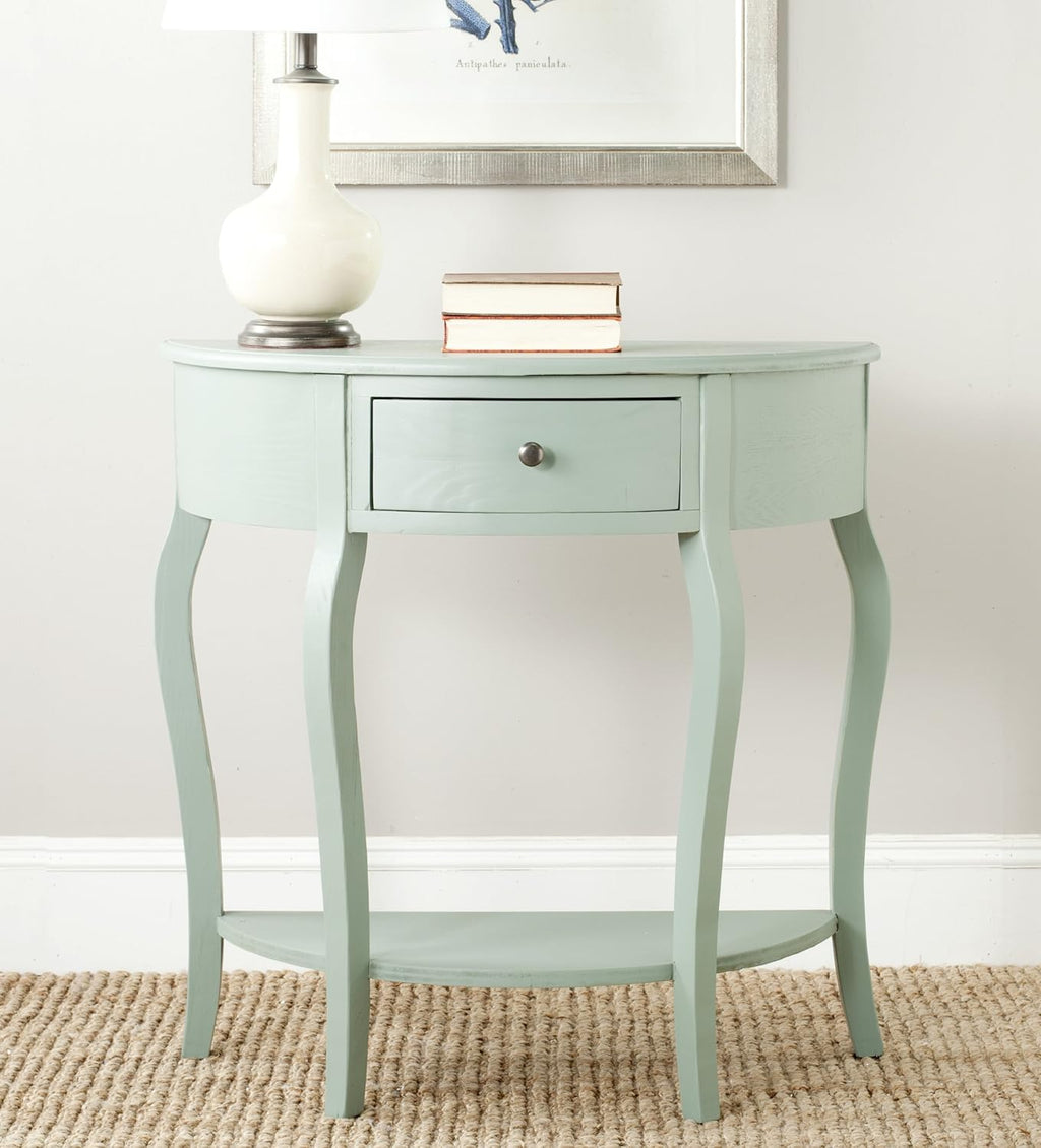 French Grey Demilune Console Table L152