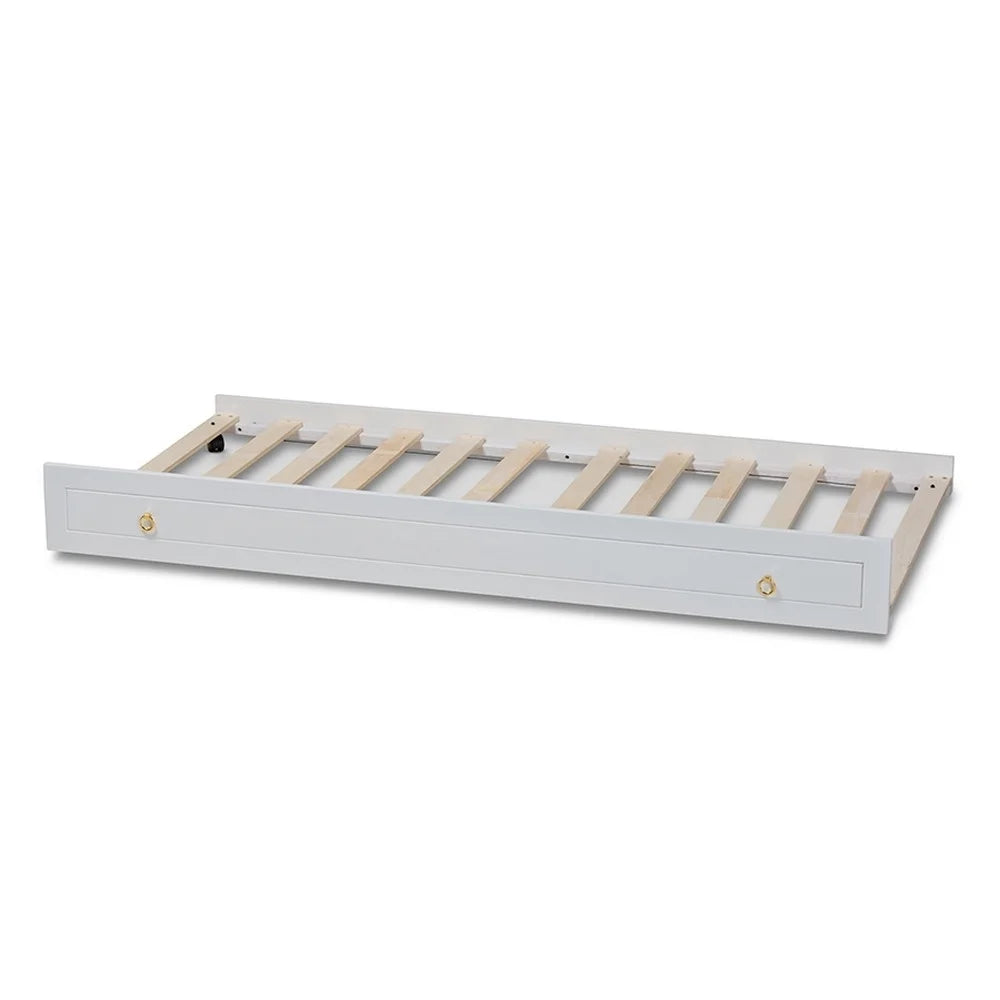 White Finished Wood Twin Size Trundle A713