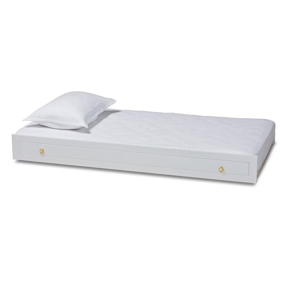 White Finished Wood Twin Size Trundle A713