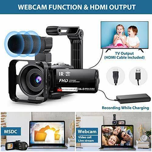 WiFi Vlogging Camera 3x22 IPS Touch Screen Night Vision Ultra HD 1080p 30fps 26MP V77031
