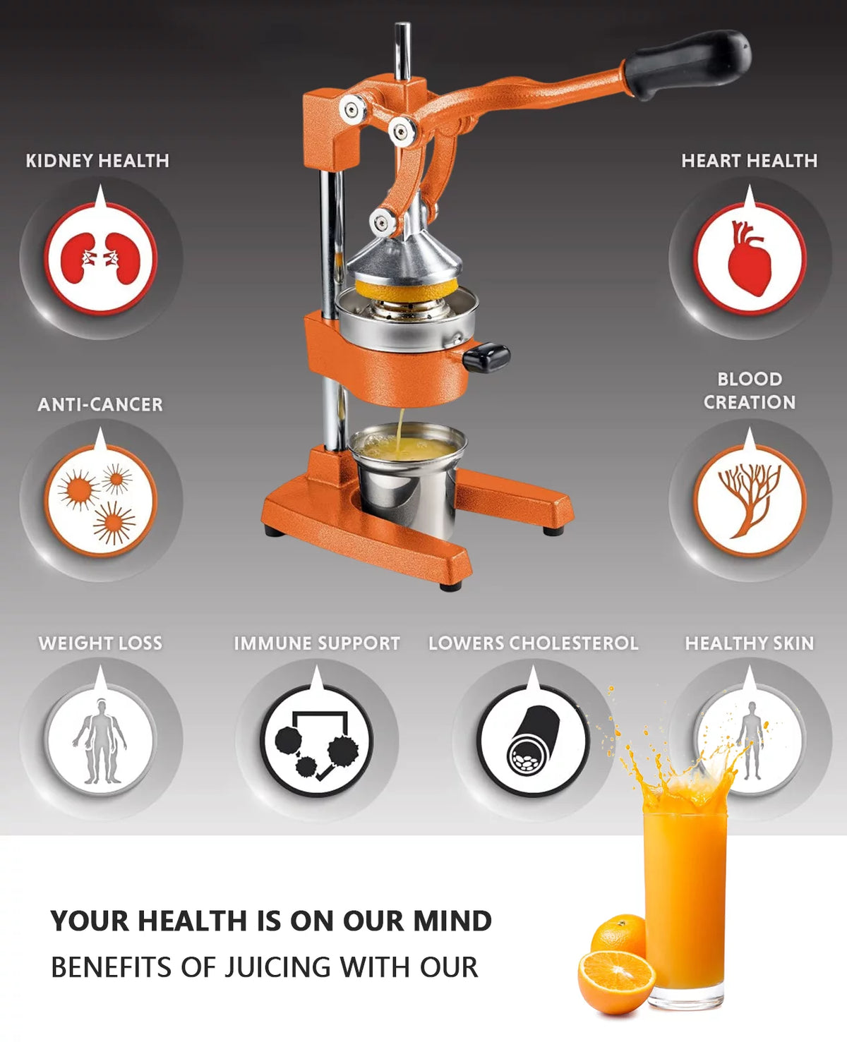 Commercial Grade Manual Hand Press Citrus Juicer B34314