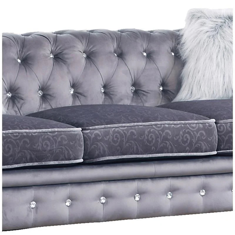 Gray Fabric Sofa Set 3Pcs U91594