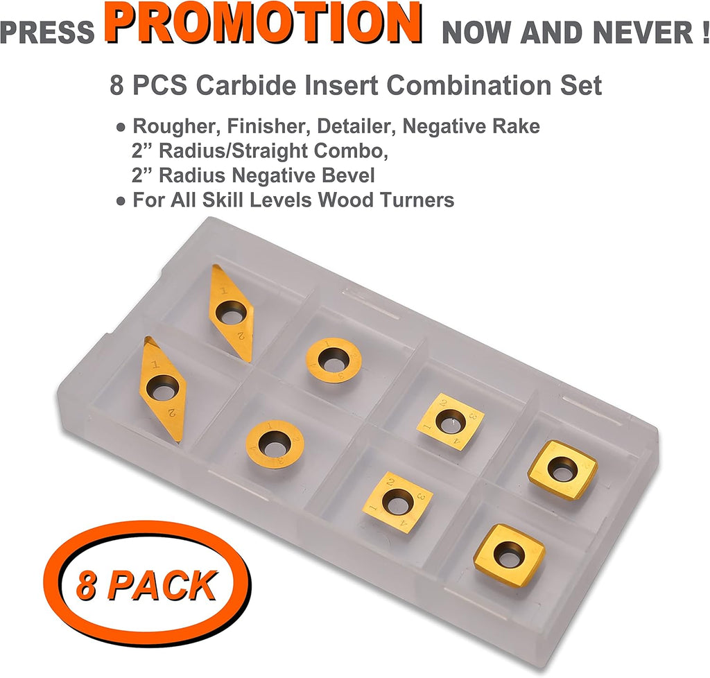3 PCS Carbide Wood Lathe Turning Tool Set X9437