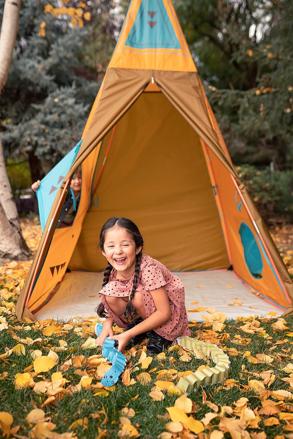 59" x 59" x 96" Brown Kids Giant Tee Pee Tent Playhouse N424
