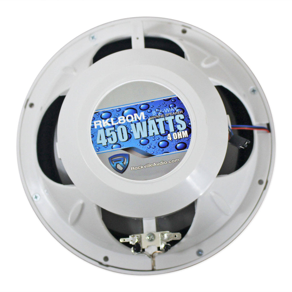 8x22 900 Watt White 2-Way Marine Boat Speakers with LED I7581