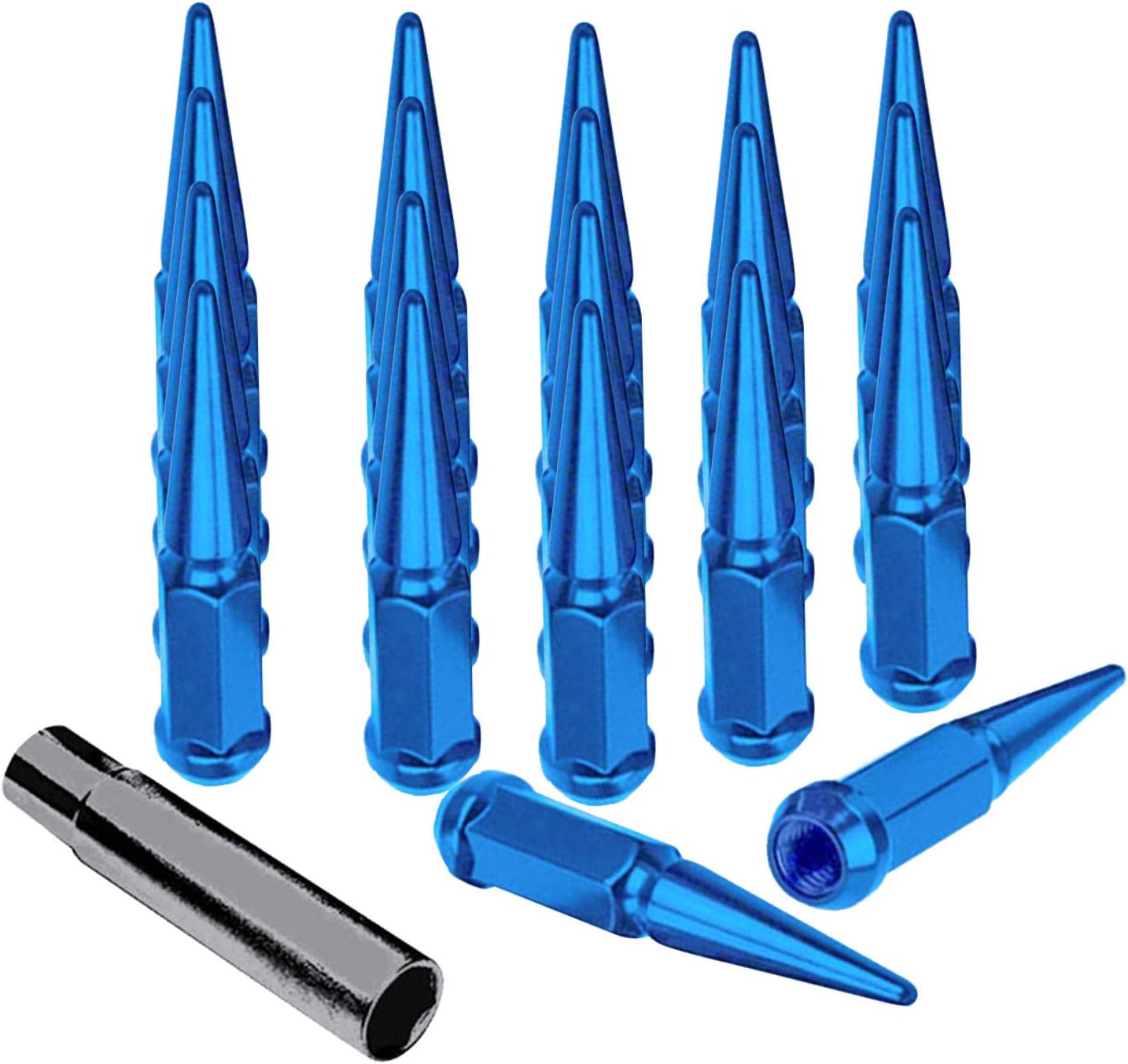 20 pcs Black Solid Steel Lug Nuts with Installation Key P69755