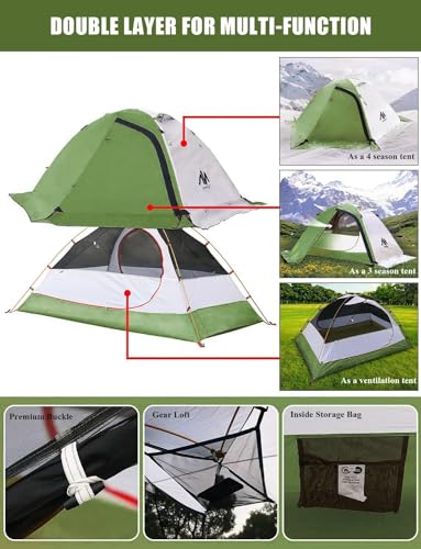 2 Person Ultralight Waterproof Double Layer Backpacking Tent H834189