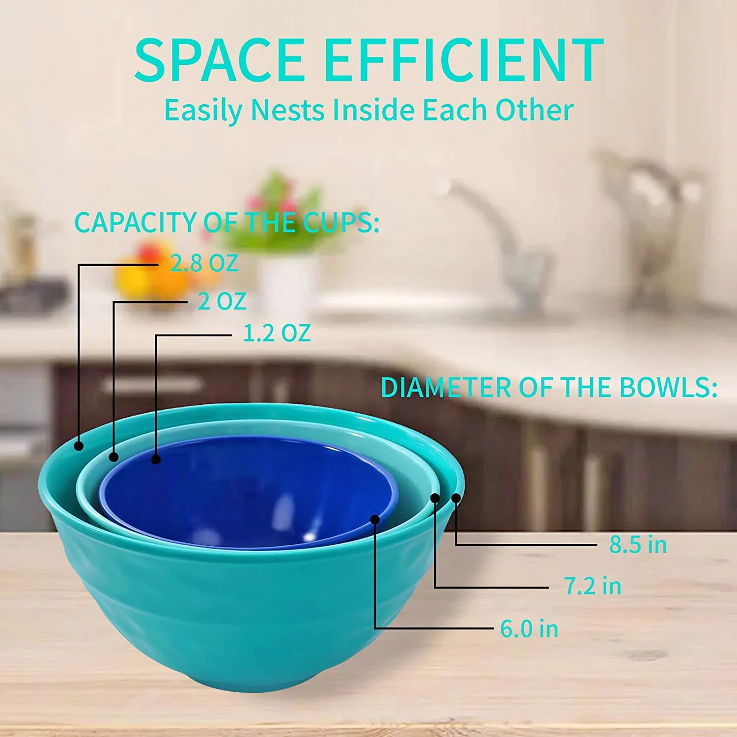 3-Piece Melamine Mixing Bowl Set with Lids Z4685