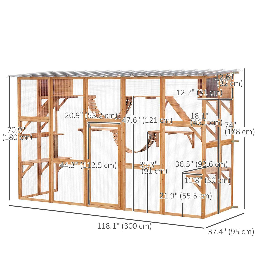 Outdoor Cat House Wooden Catio Z77344