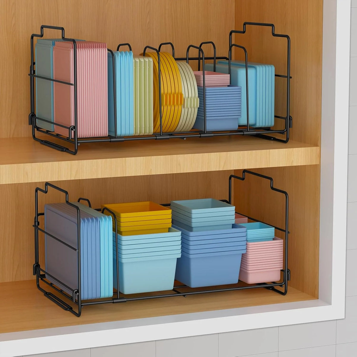 Black Plastic Lid Organizer with 4 Dividers T214
