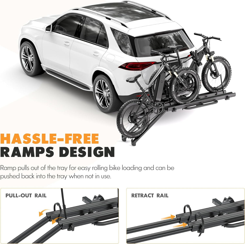 2" Hitch Mounted Platform Bike Rack, 200 Lbs Max Loading G6080