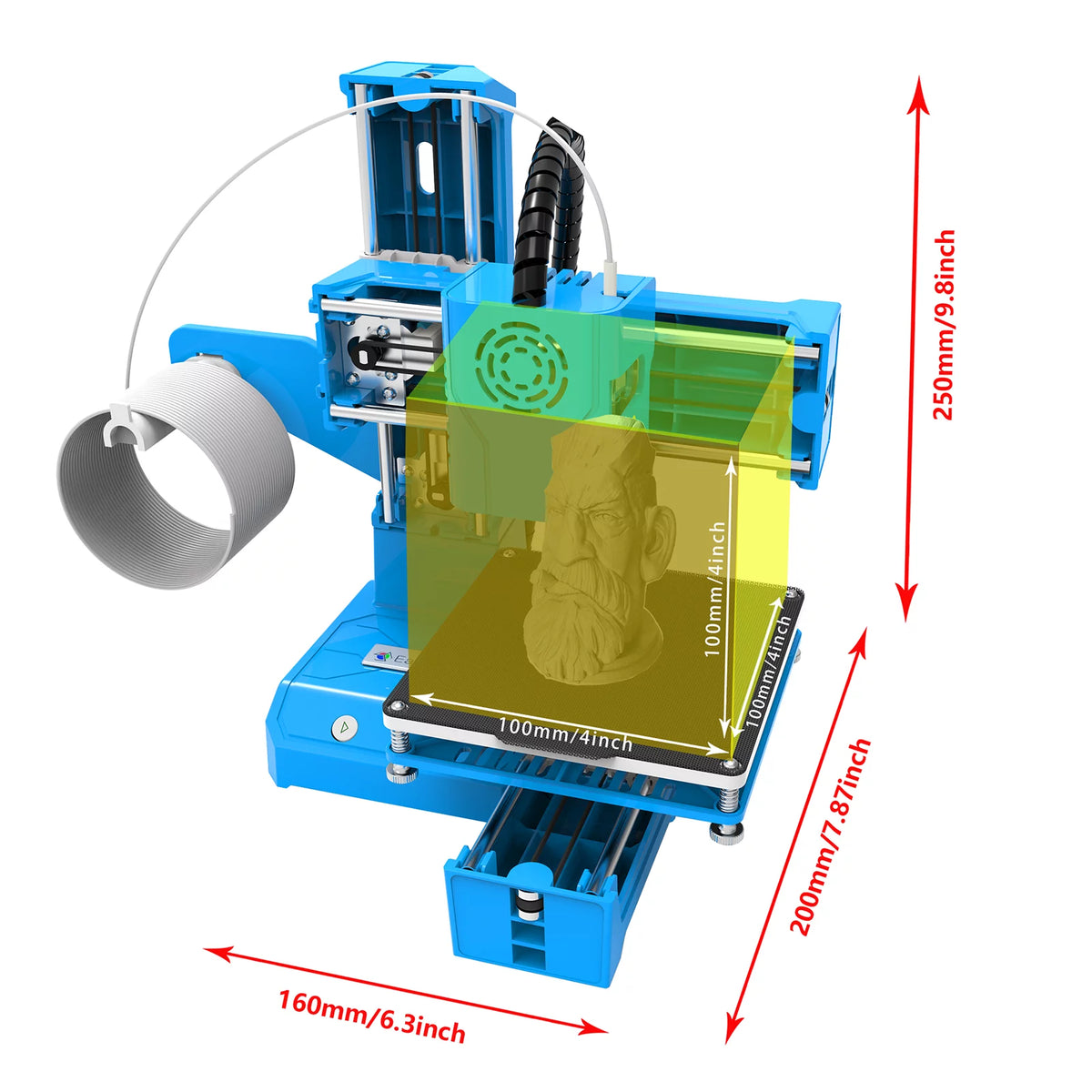 Mini 3D Printer, 100x100x100mm Print Size V916601