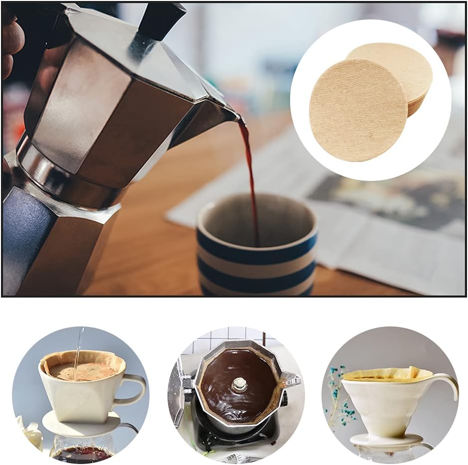 400Pcs Unbleached Brown Round Paper Coffee Filter P180668