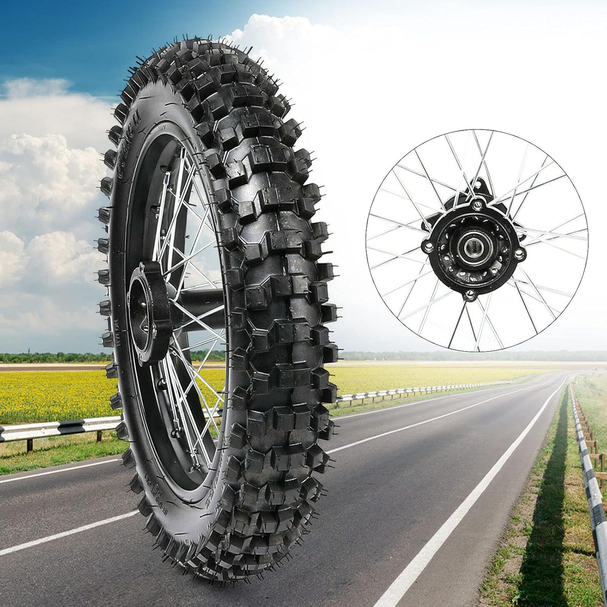 14" Rear Wheel 90/100-14 Tire + Rim for Dirt Bike Pit Bike C613
