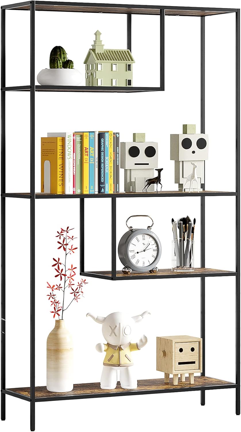 White 3-Tier Metal Open Bookshelf V7839