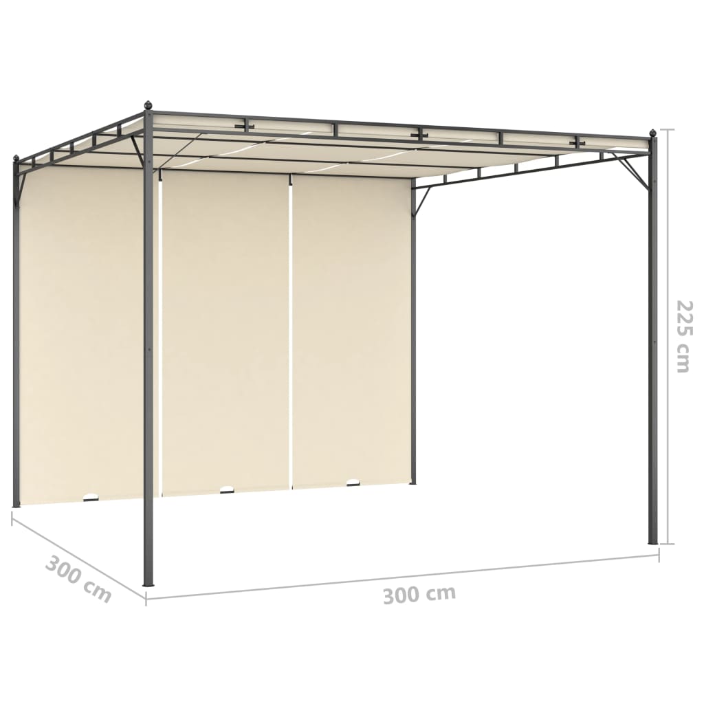 Cream Garden Gazebo with Side Curtain J9252
