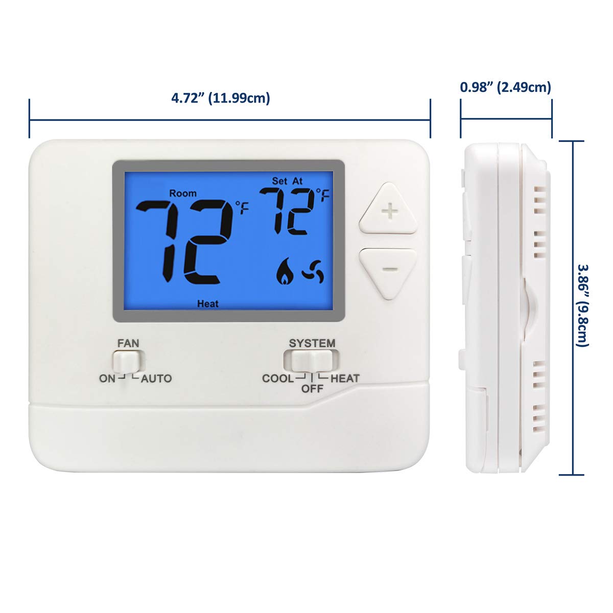 2PK White Non-Programmable Digital Thermostat with Large LCD Display R107