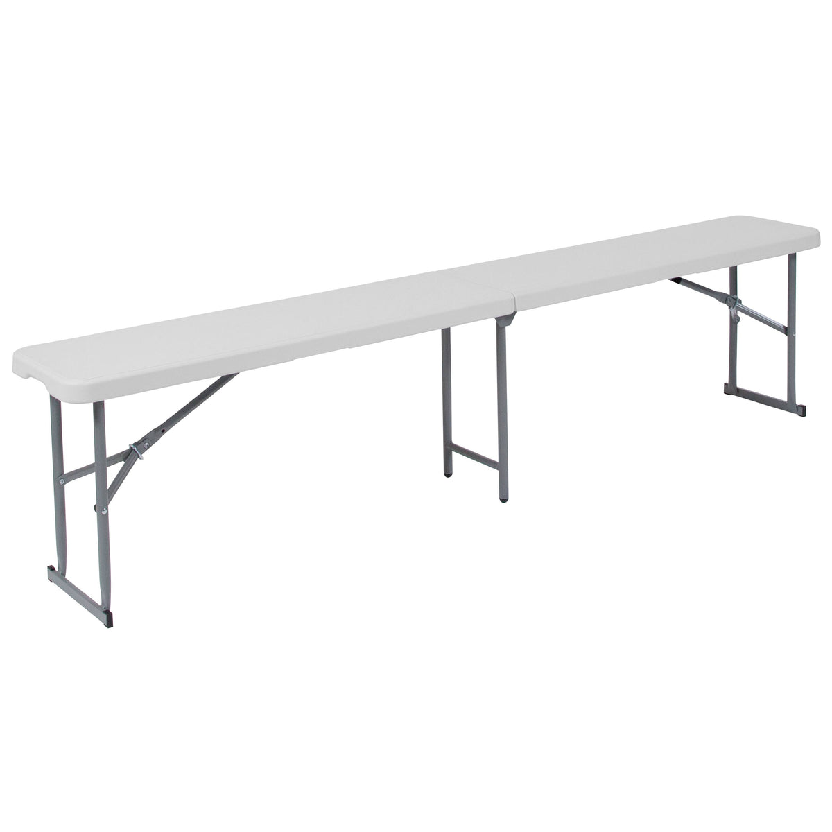 10.25 x 71 Inch Granite White Plastic Bench with Carrying Handle Q39863