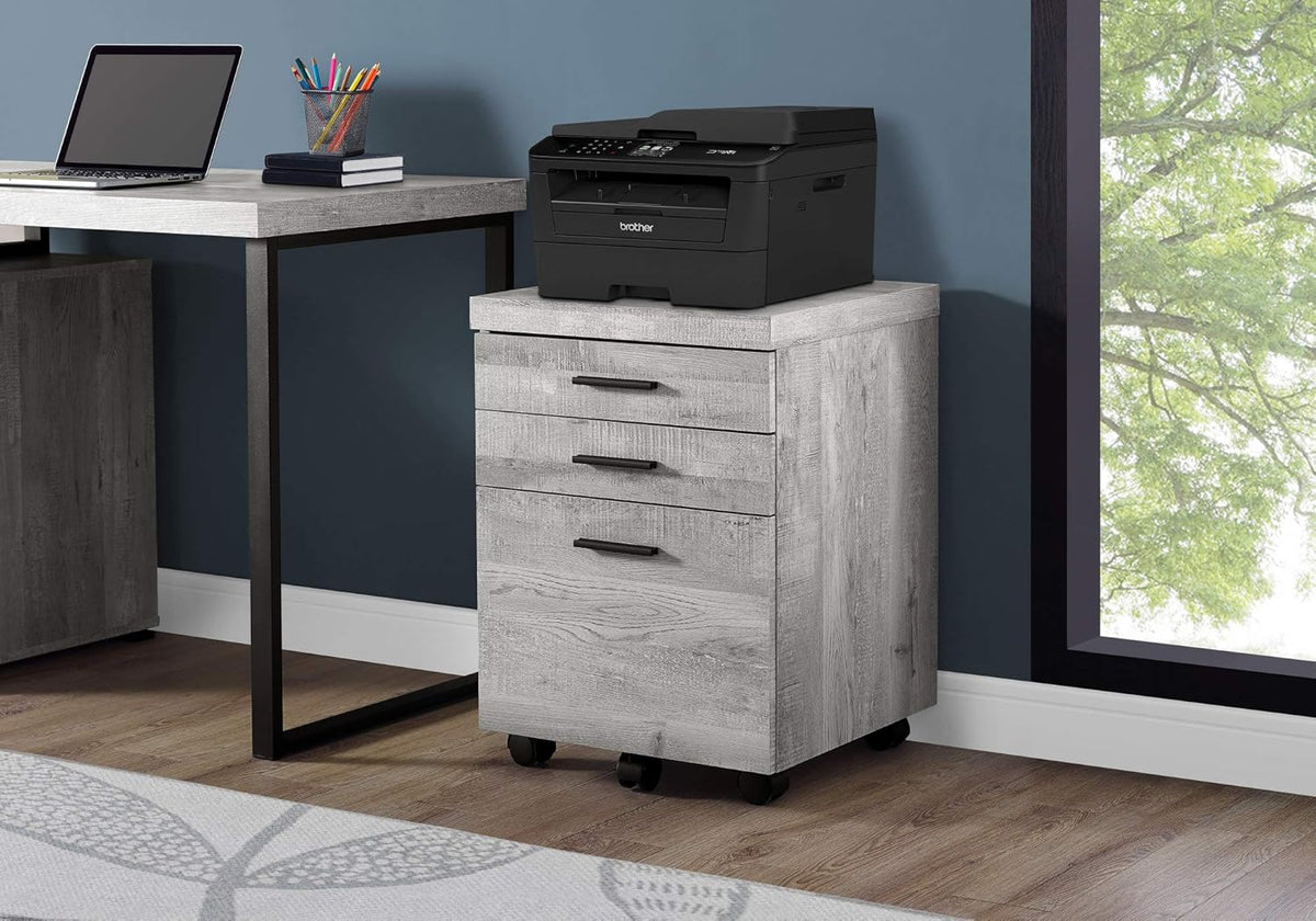 Grey 3 Drawer File Cabinet O72084