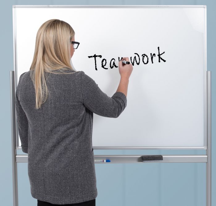 Double-Sided Mobile Magnetic Glass Marker Board Z5958