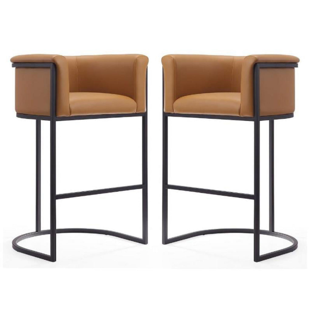 Faux Leather Barstool Set of 2 V451