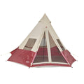 Red Plaid 5 Person Camping Teepee Tent I1270