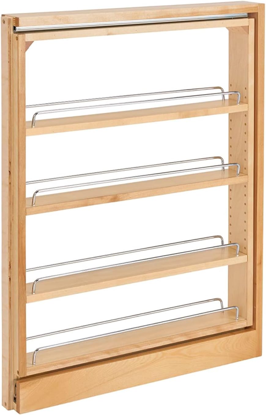 3 Wood Base Cabinet Pullout Filler Organizer with Adjustable Shelves N44194