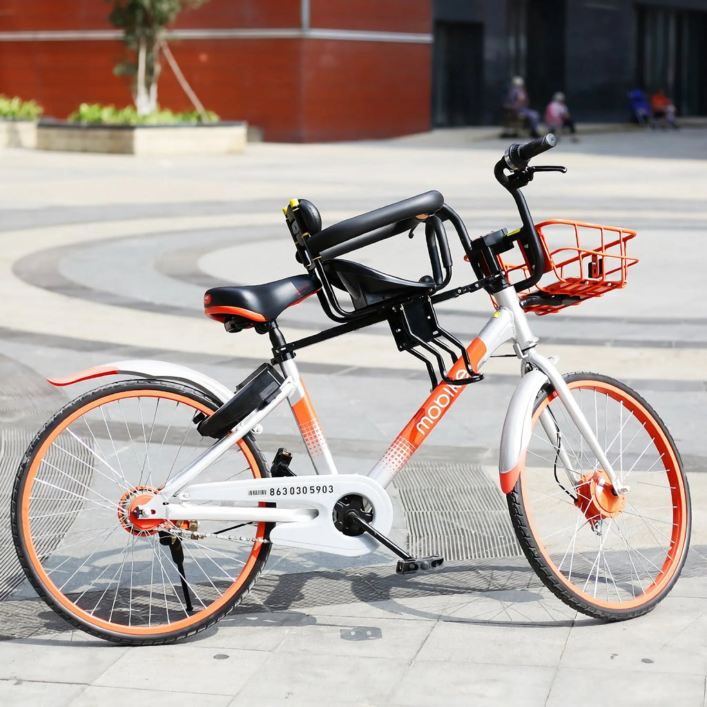 Children Safety Bicycle Seat Carrier with Back Rest, Foot Pedals J7246