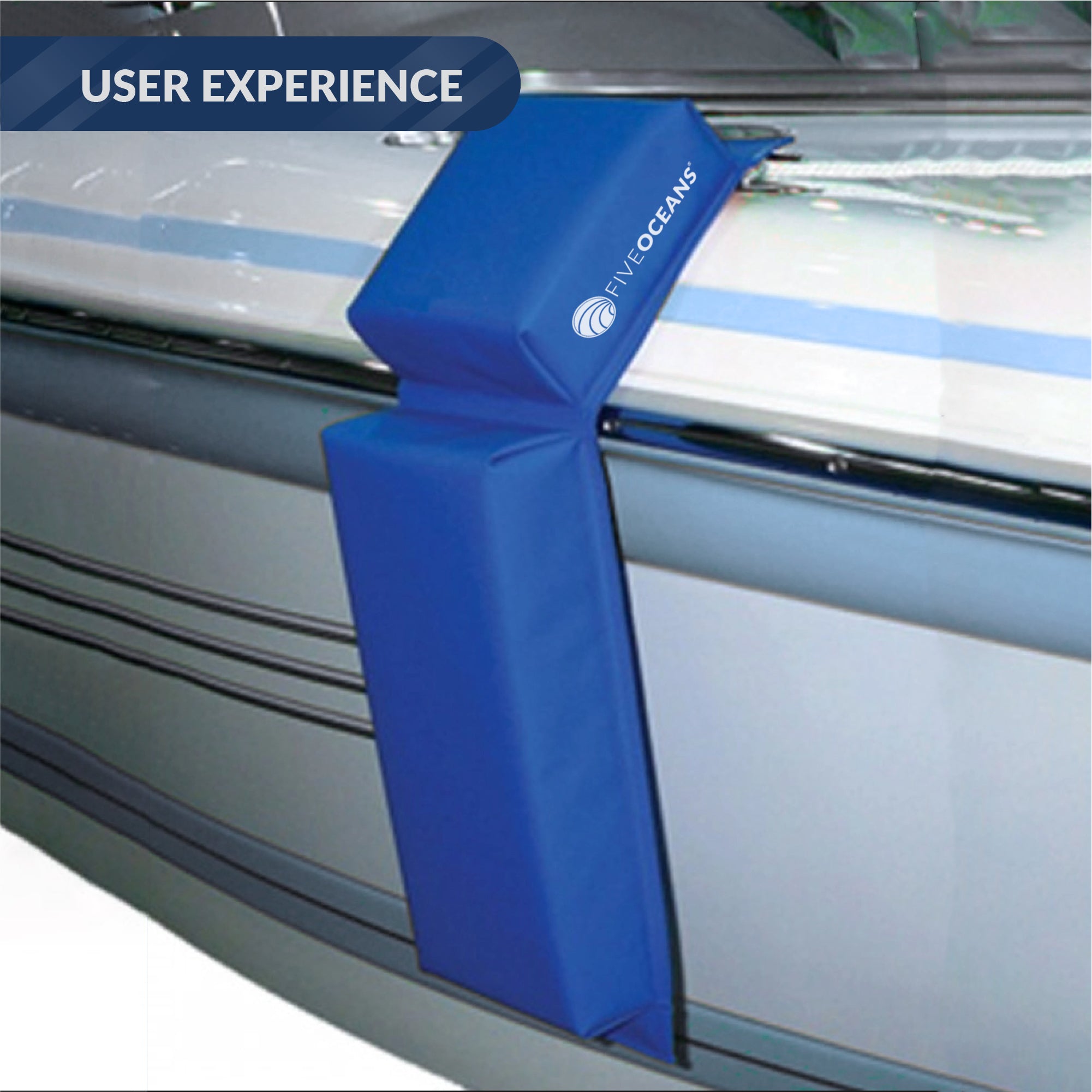 Blue 2-Pack 24-Inch Waterproof PVC Boat Fender with Storage Bag Y87248
