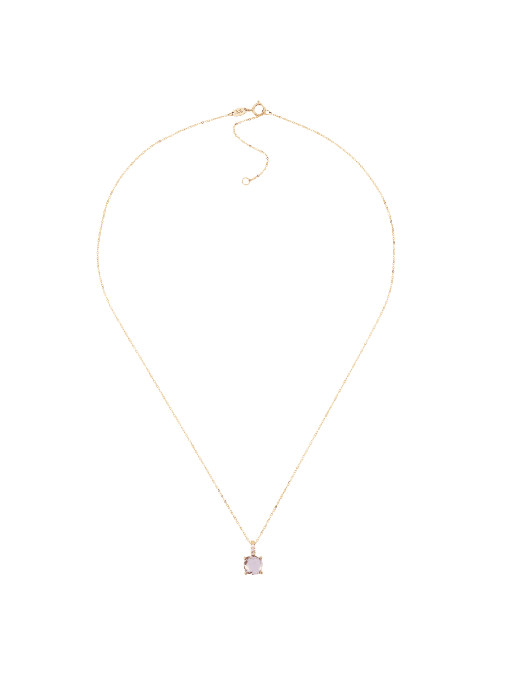 Amethyst and Cubic Zirconia Pendant Necklace in 14kt Yellow Gold, 18" J55448