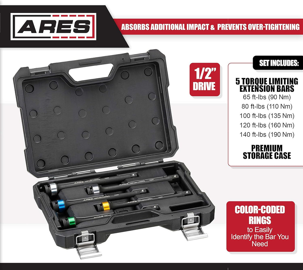 Chrome Moly 1/2-Inch Drive 8-Inch Long Impact Grade Extension Bar Set M5722