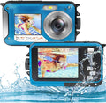 Underwater Camera 2.7K 48MP Waterproof Dual Screen Digital with Self-Timer and 16X Digital Zoom Pack of 2 Q2819