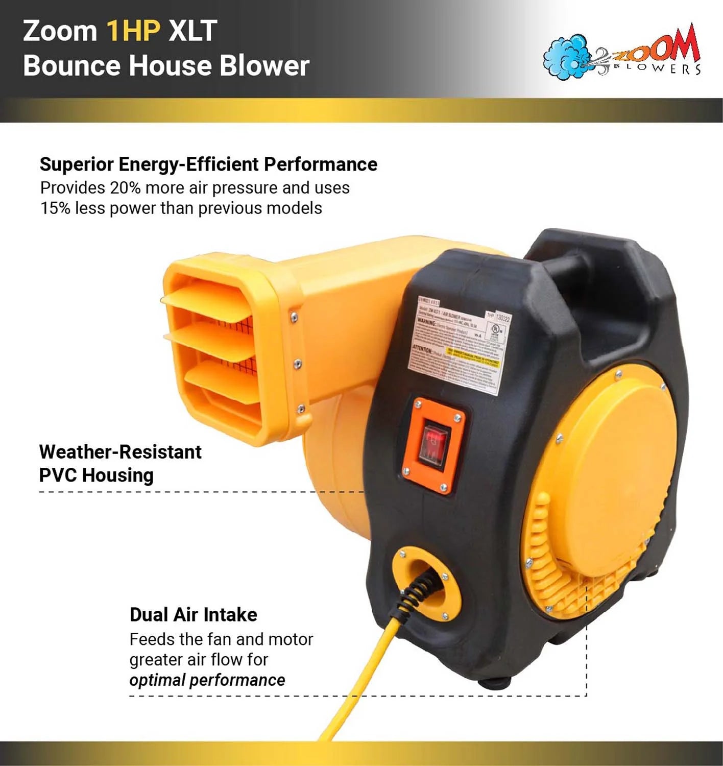 Commercial 1 HP Inflatable Bounce House Blower V581894