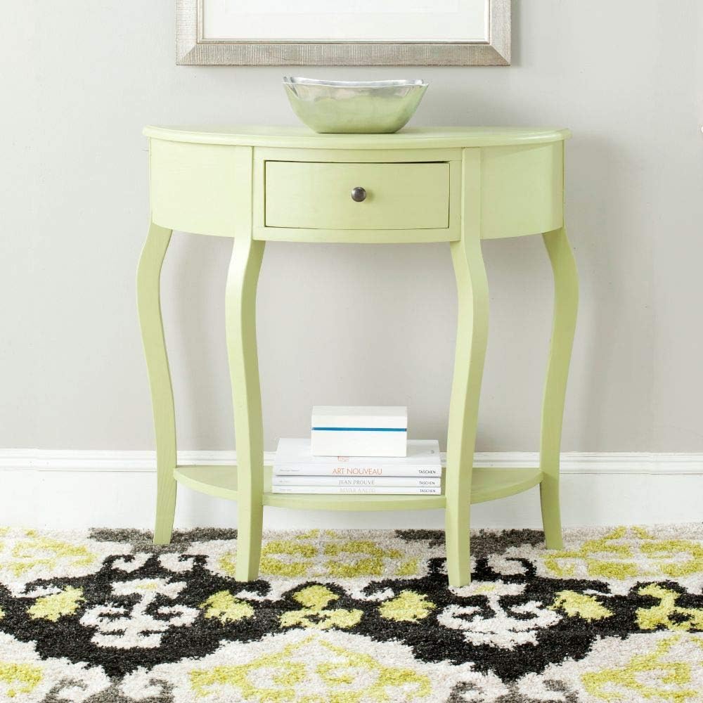 French Grey Demilune Console Table L152