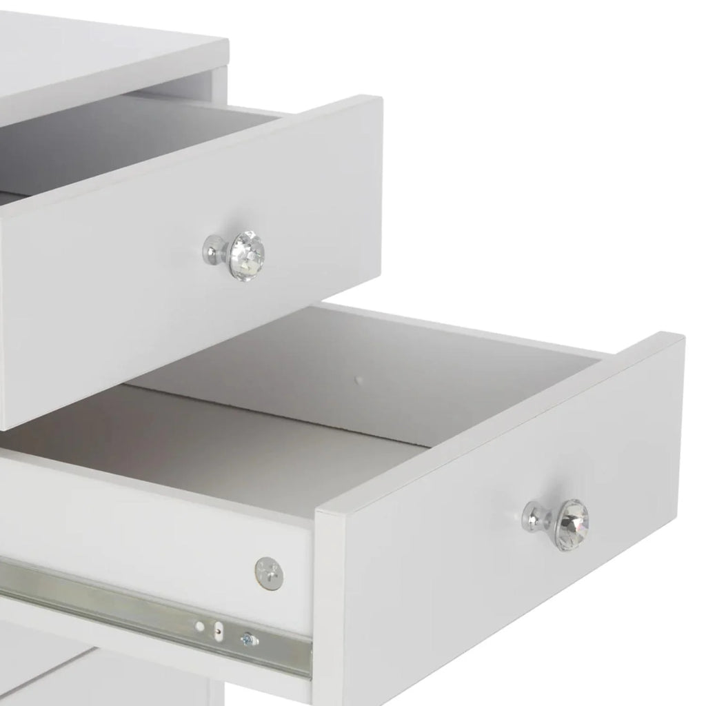 5-Drawer Bright White Makeup Vanity Storage Unit I515