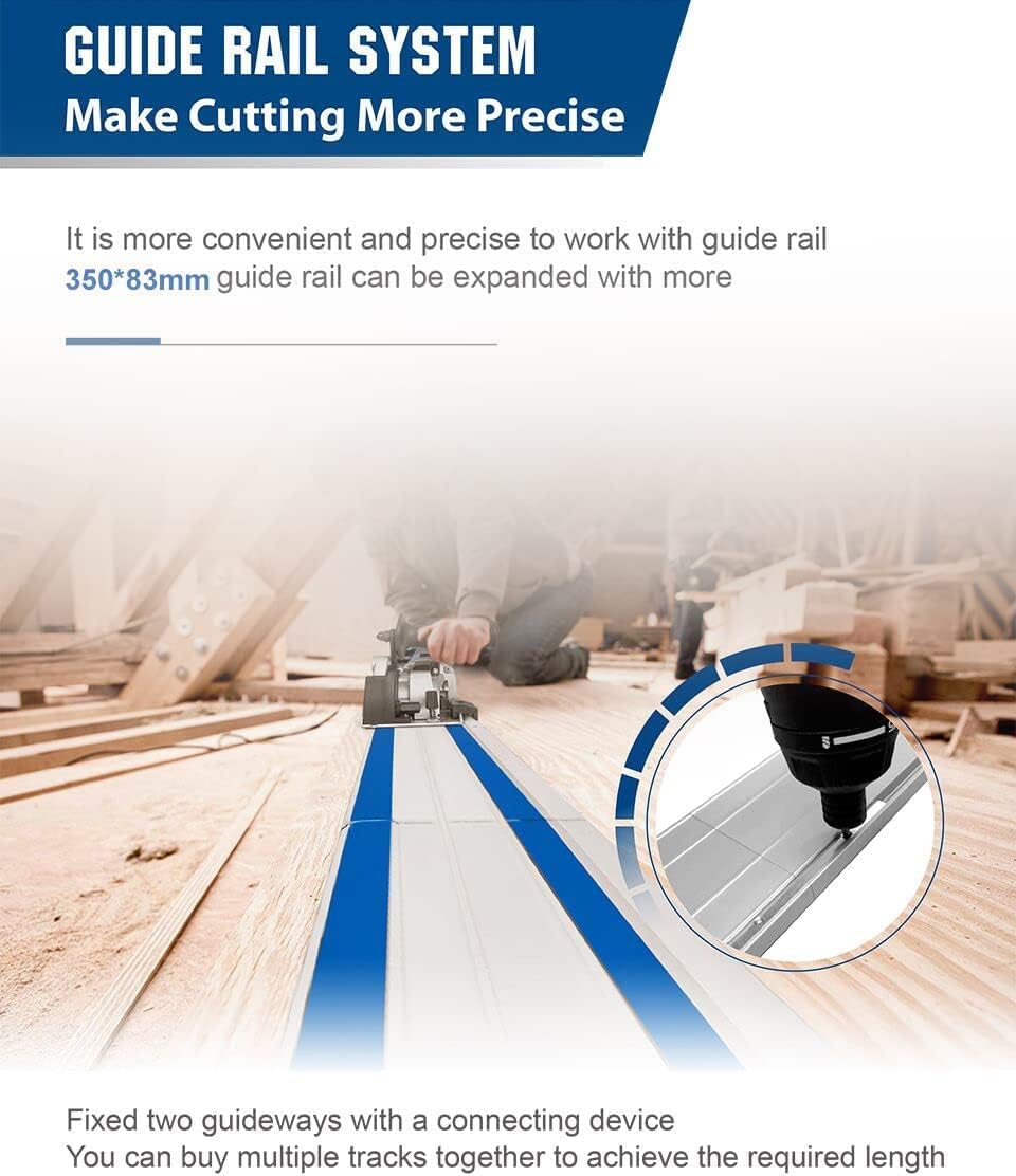 Mini Circular Saw with 2 x 15" Guide Rails, 3 Saw Blades, Pack of 2 E13324