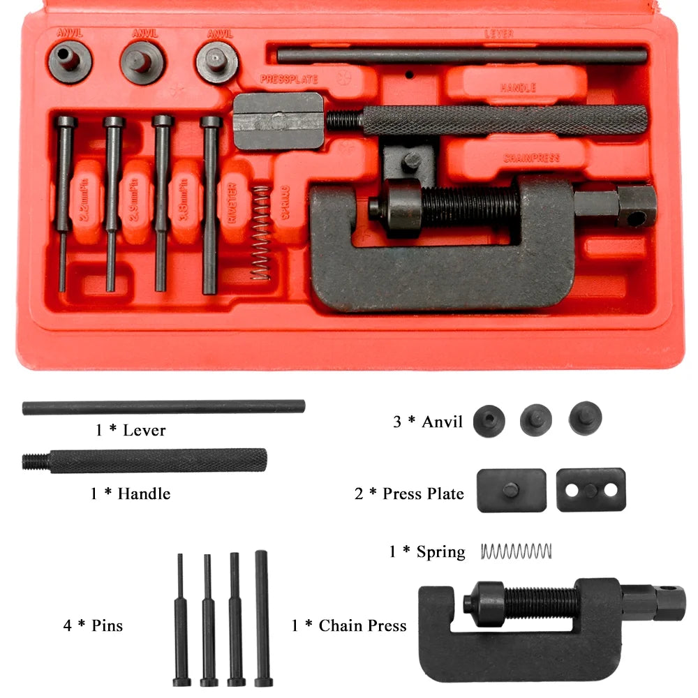 Universal Bike Chain Breaker Riveting Tool Set with Carry Box P858248