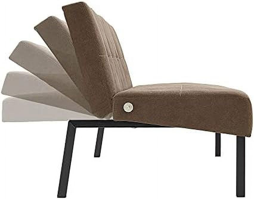 3 Seater Sofa Bed Click Clack Armless Fabric Couch Recliner (Grey) U685
