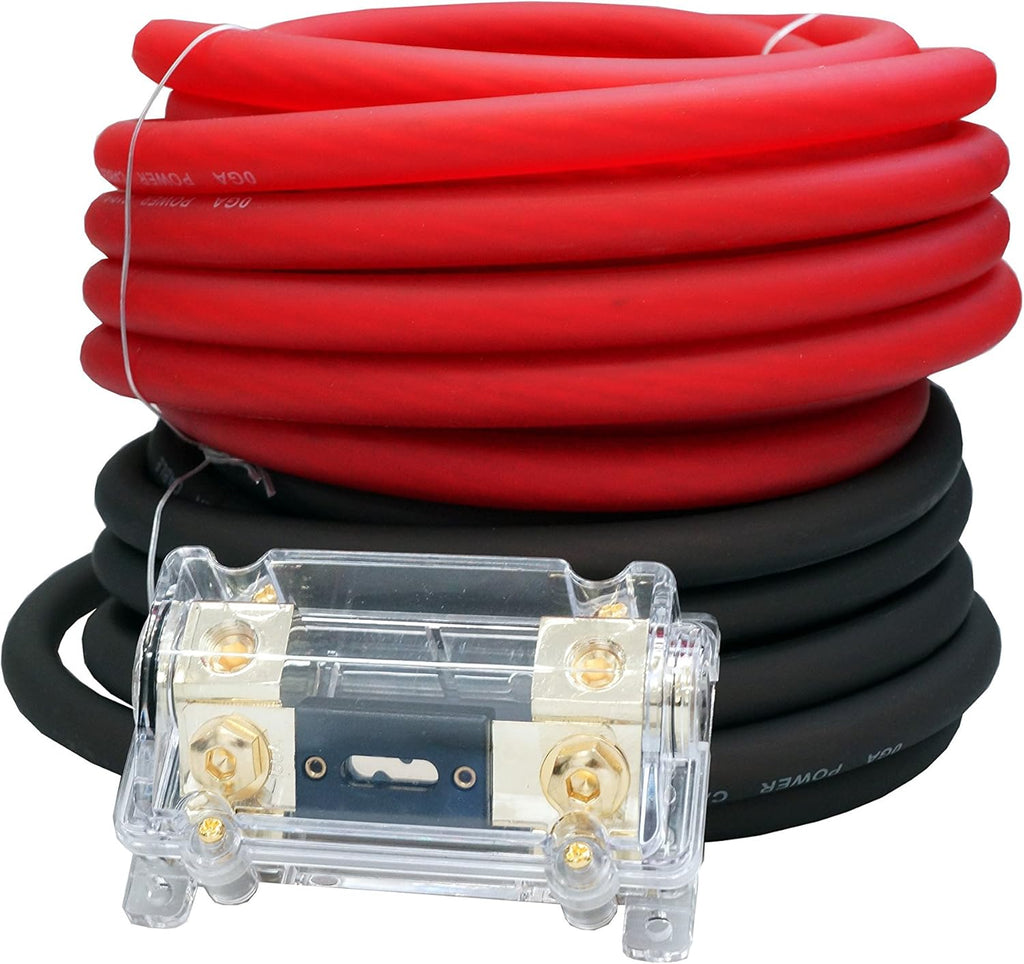0 Gauge Red/Black Amplifier Power/Ground Wire Set 50 Feet R3968
